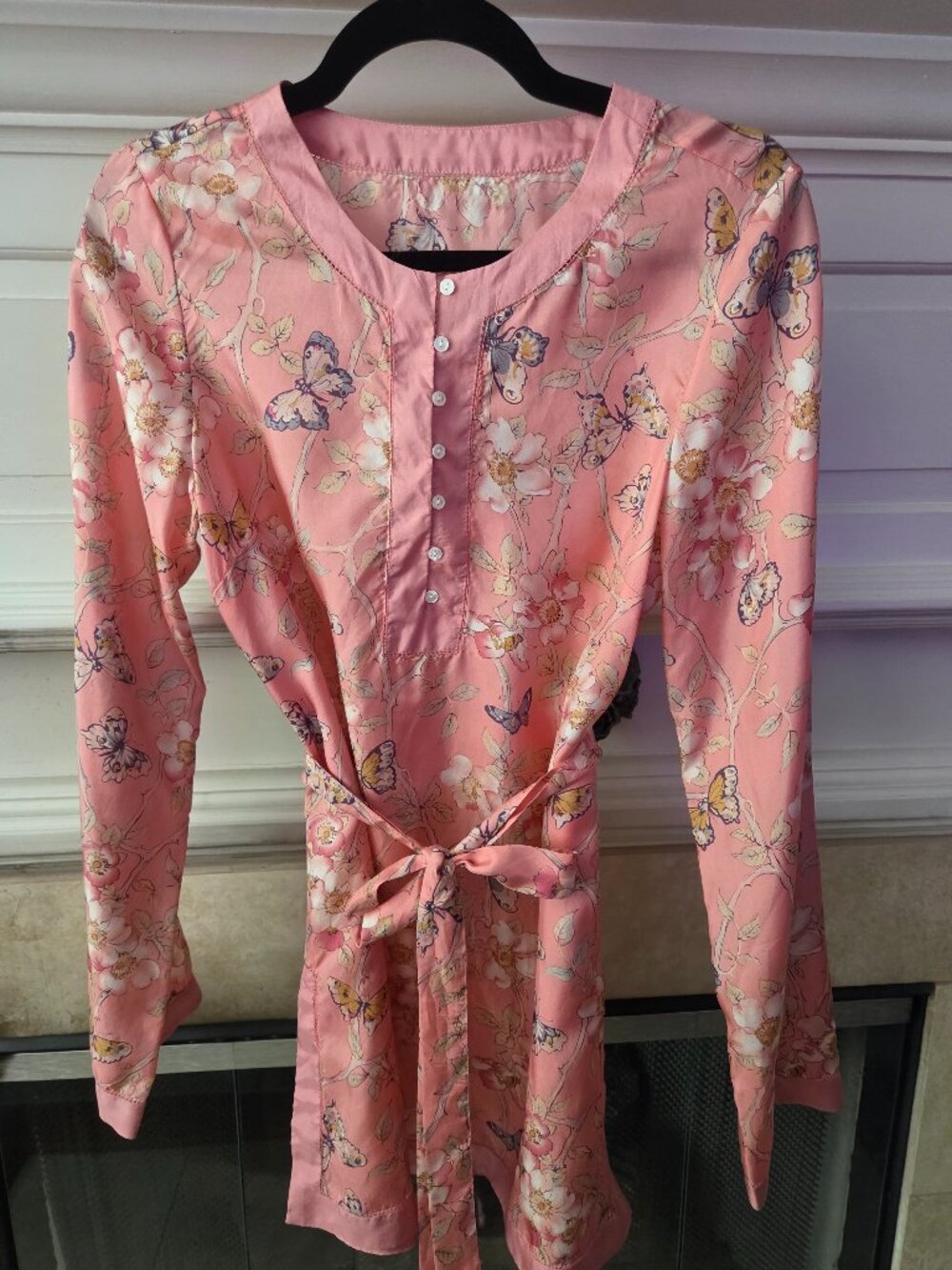 Lucky Brand Butterfly Silky Tunic Top Size S/M